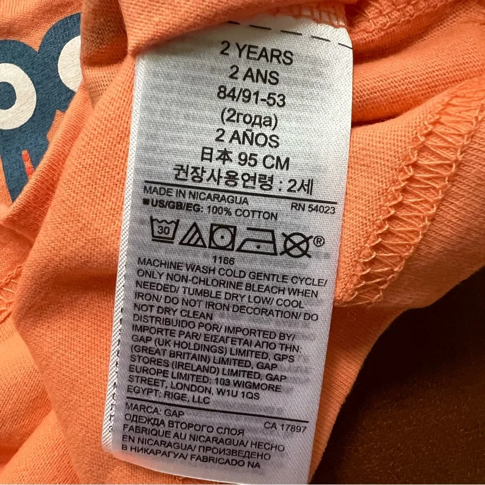GAP Baby Orange Crab Cotton Tee, 18-24mo - NEW